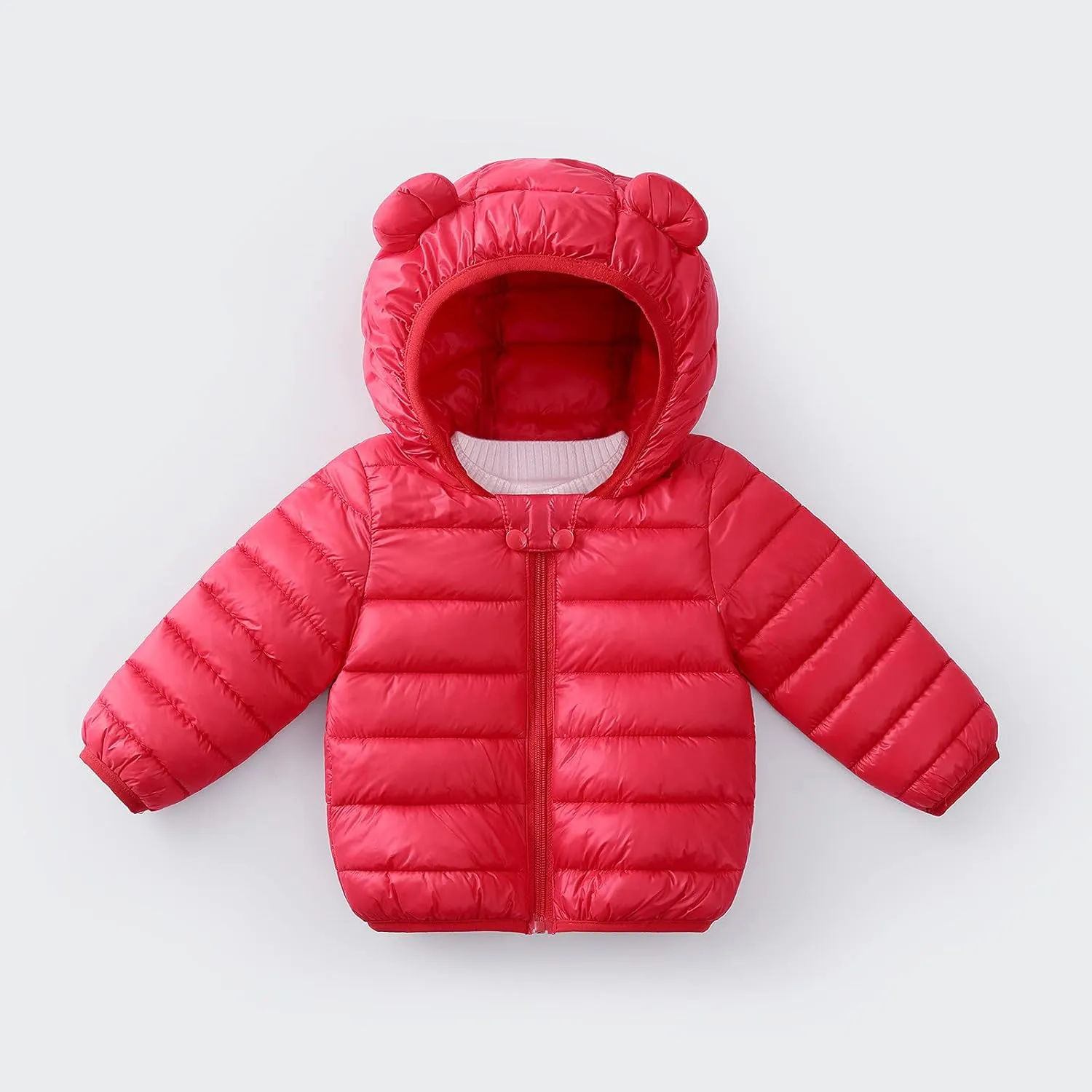 0-4 Years Toddler Kids Baby Girls Boys Bear Ears Down Puffer Jacket Hooded Outdoor Jacket Thick Warm Windproof Coat