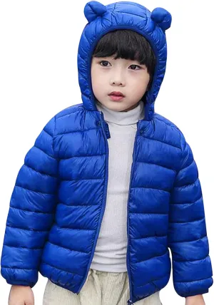 0-4 Years Toddler Kids Baby Girls Boys Bear Ears Down Puffer Jacket Hooded Outdoor Jacket Thick Warm Windproof Coat