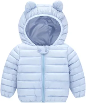 0-4 Years Toddler Kids Baby Girls Boys Bear Ears Down Puffer Jacket Hooded Outdoor Jacket Thick Warm Windproof Coat
