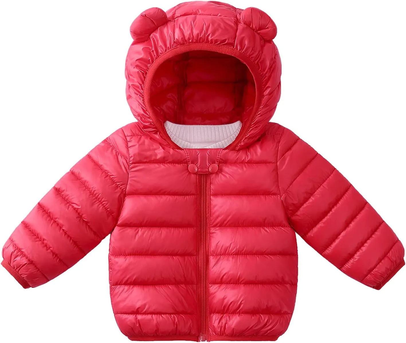 0-4 Years Toddler Kids Baby Girls Boys Bear Ears Down Puffer Jacket Hooded Outdoor Jacket Thick Warm Windproof Coat
