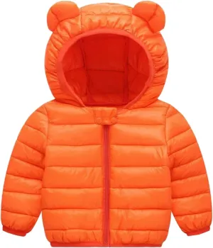 0-4 Years Toddler Kids Baby Girls Boys Bear Ears Down Puffer Jacket Hooded Outdoor Jacket Thick Warm Windproof Coat