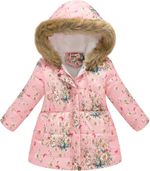 2-11 Years Toddler Baby Kids Girls Down Puffer Jacket Winter Thick Warm Parkas Hooded Windproof Coat Outwear Jacket