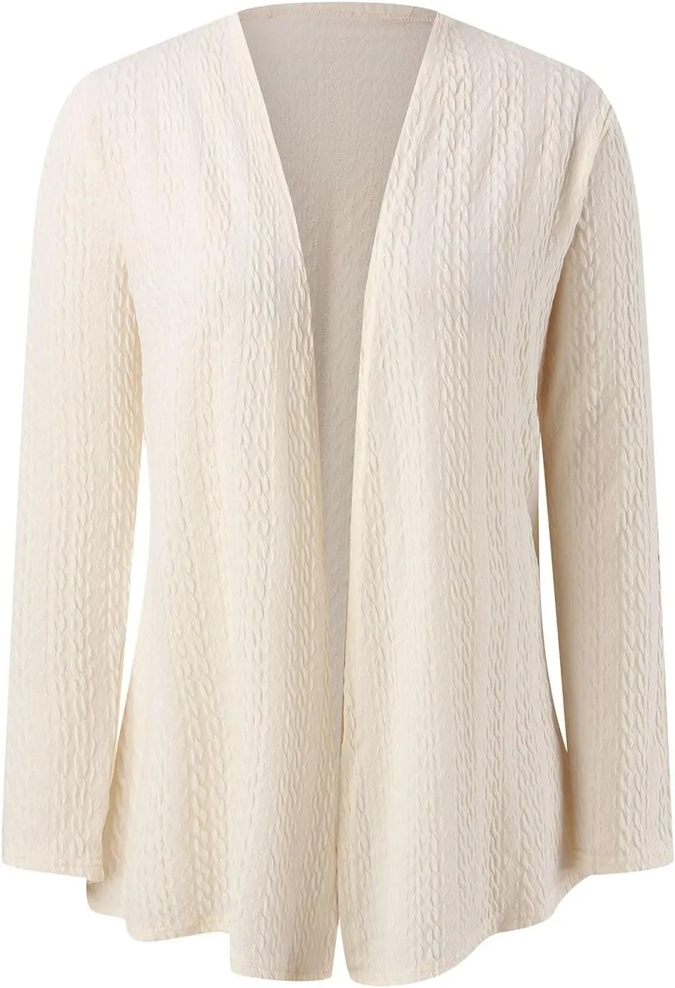 2023 Women's Open Front Cardigan Long Sleeve Draped Ruffles Soft Knit Sweaters Fall Lightweight Coat Trendy Jacket for Women