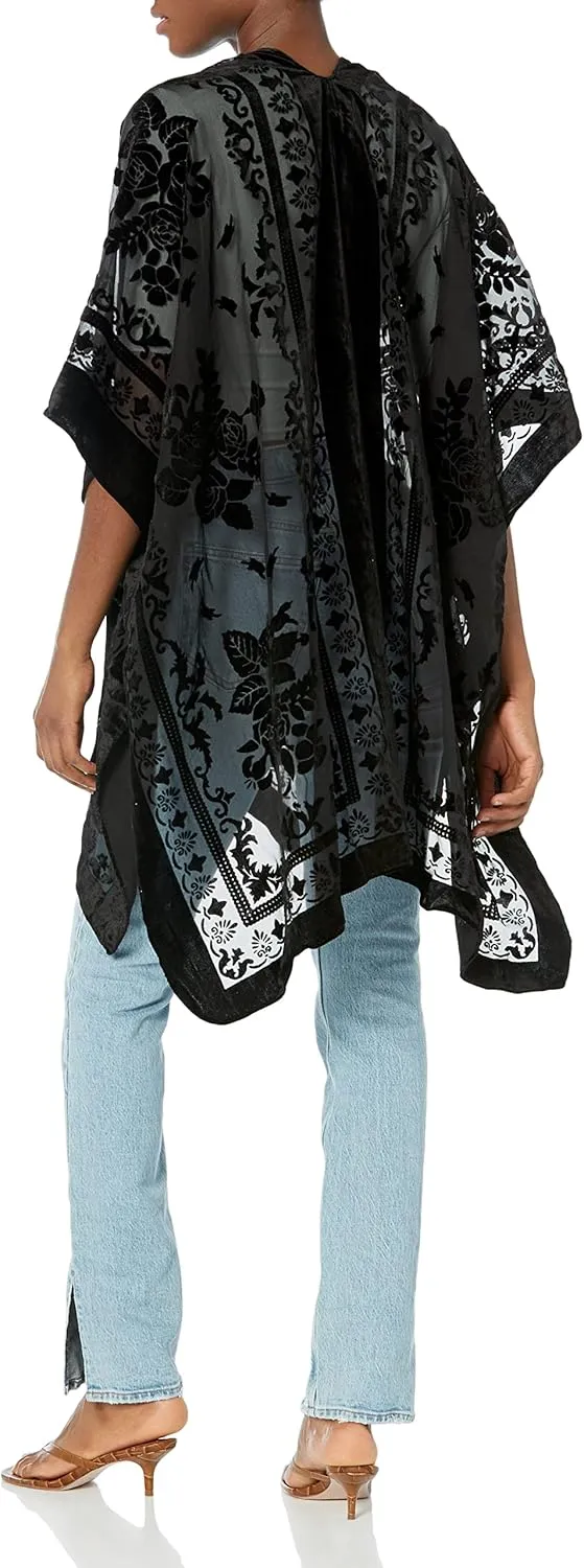 Angie Women's Burnout Velvet Kimono