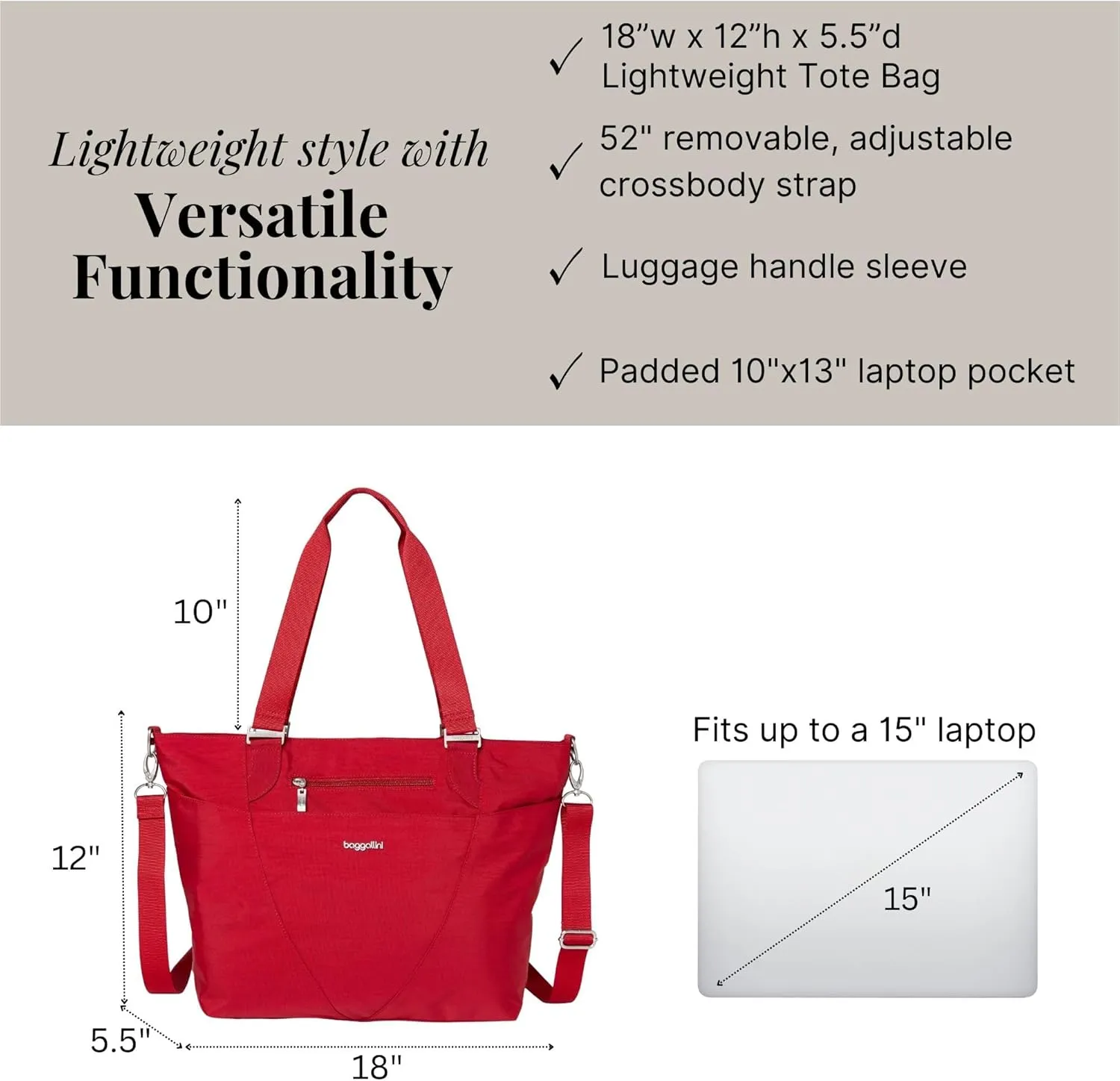 Baggallini unisex adult Avenue Tote