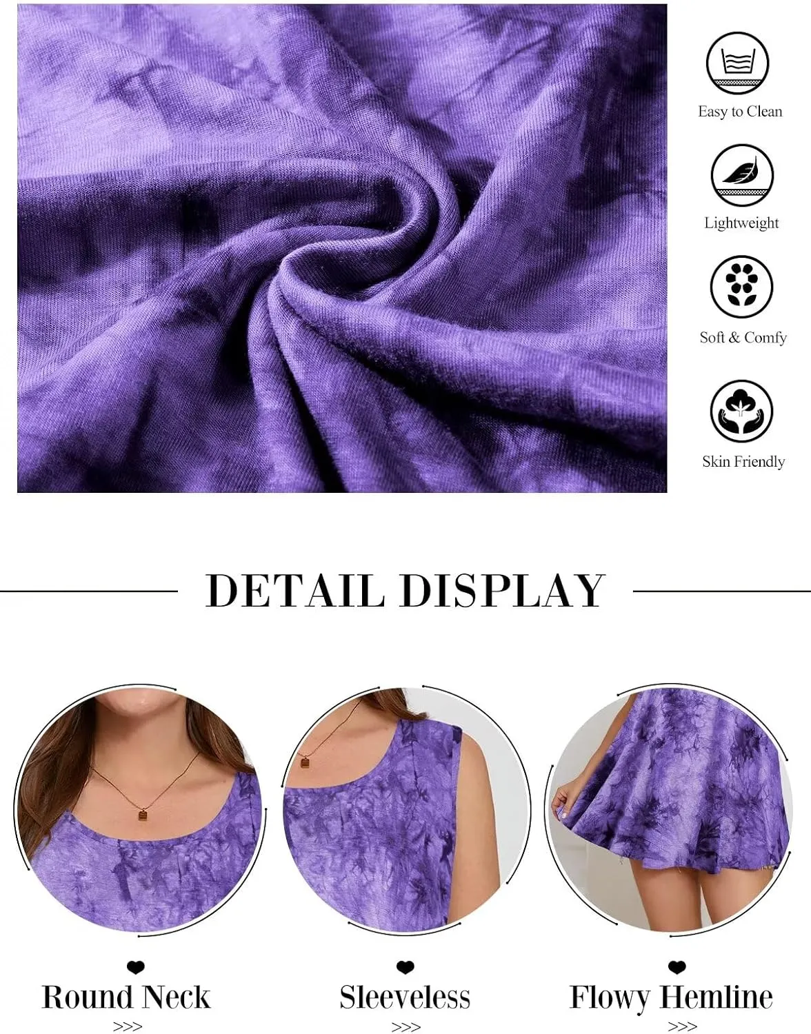 BELAROI Sleeveless Tops for Women Summer Plus Size Tunic Tops Round Neck Casual Flowy Tank Tops Loose Fit