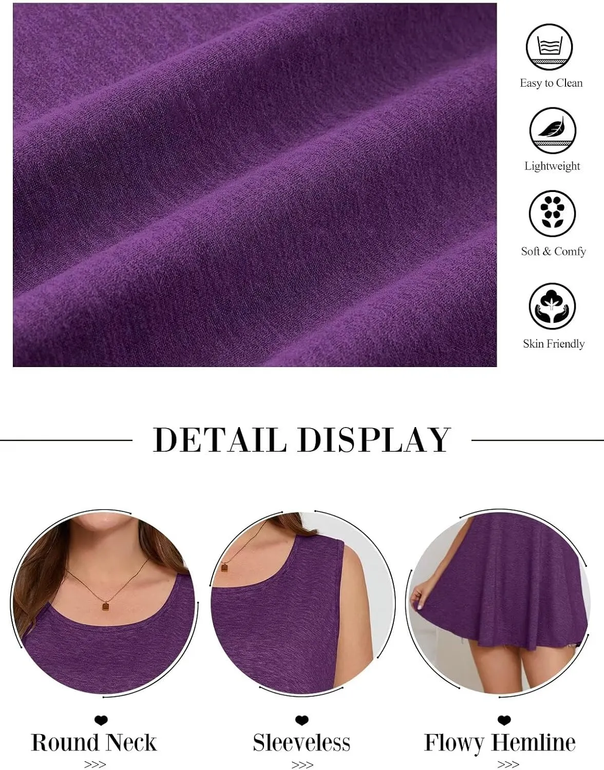 BELAROI Sleeveless Tops for Women Summer Plus Size Tunic Tops Round Neck Casual Flowy Tank Tops Loose Fit