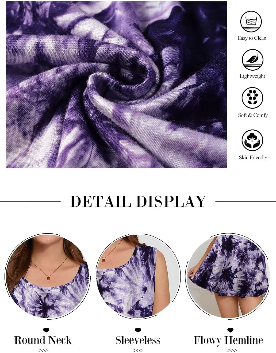 BELAROI Sleeveless Tops for Women Summer Plus Size Tunic Tops Round Neck Casual Flowy Tank Tops Loose Fit
