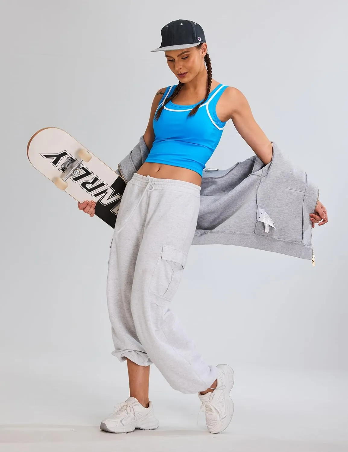Blooming Jelly Women Workout Tank Tops Color Block Athletic Tops Crop Yoga Tops with Built in Bra