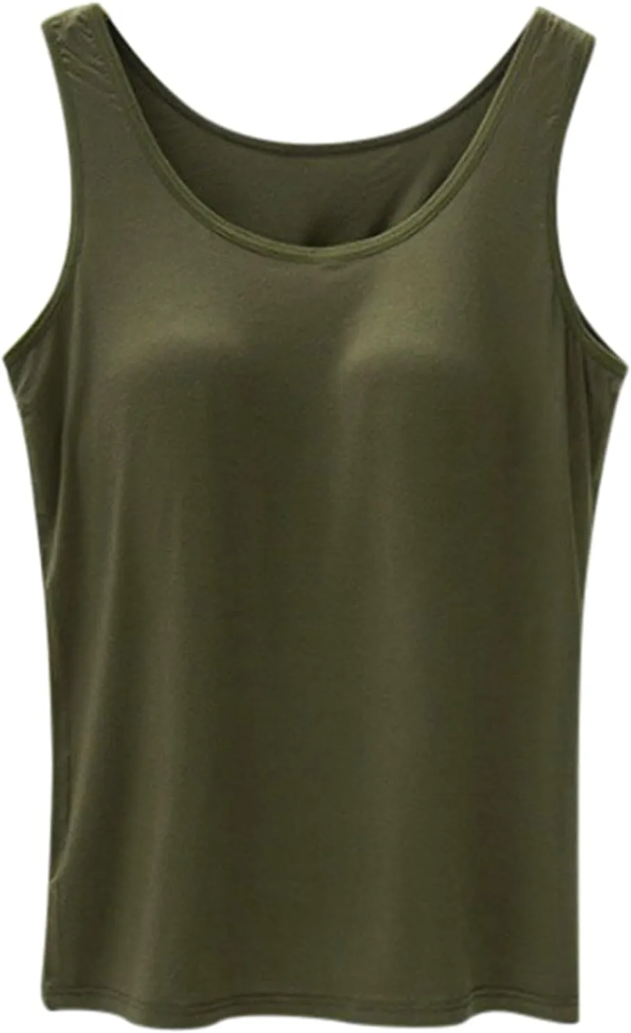 Camisole Tops for Women Built-in Bra Spaghetti Straps Yoga Shirt Seamless Tank Top Undershirt