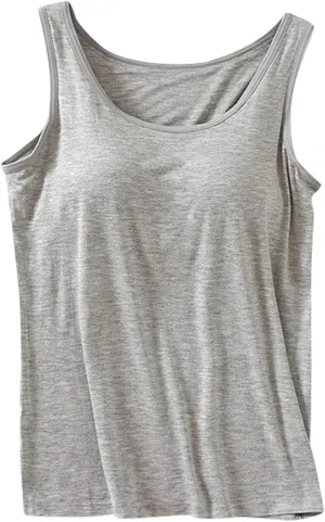 Camisole Tops for Women Built-in Bra Spaghetti Straps Yoga Shirt Seamless Tank Top Undershirt