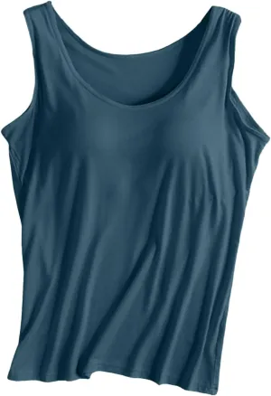 Camisole Tops for Women Cotton Racerback Breathable Tank Top Wtih Shelf Bra Workout Yoga Shirt