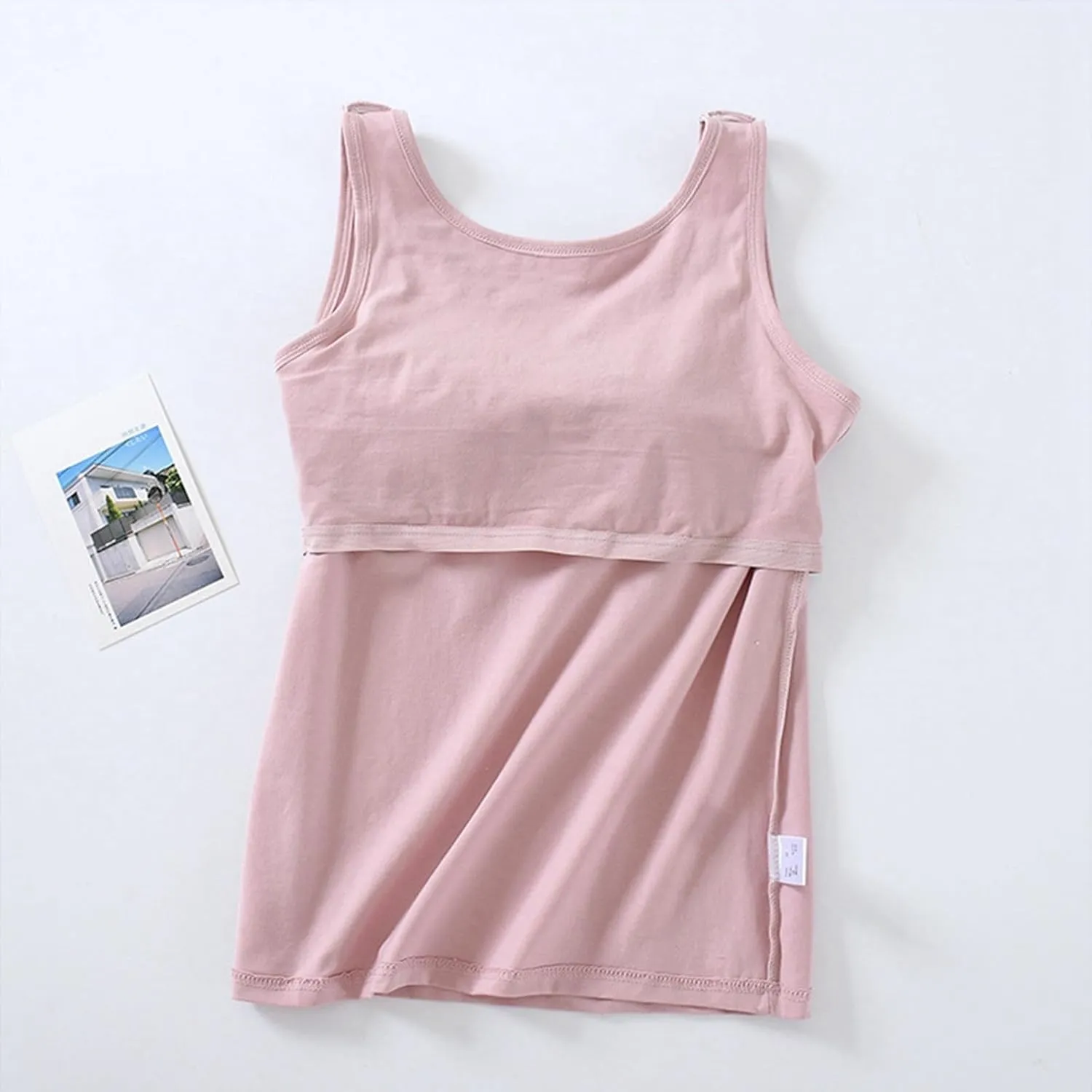 Camisole Tops for Women Cotton Racerback Breathable Tank Top Wtih Shelf Bra Workout Yoga Shirt