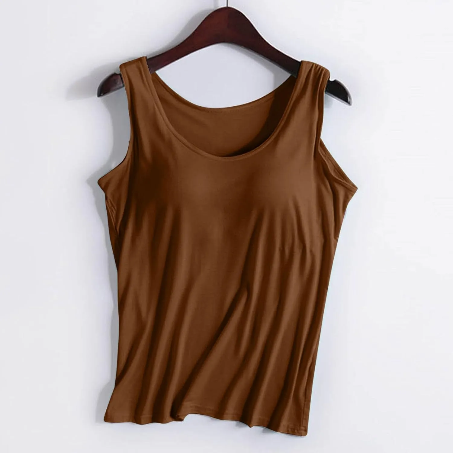 Camisole Tops for Women Cotton Racerback Breathable Tank Top Wtih Shelf Bra Workout Yoga Shirt