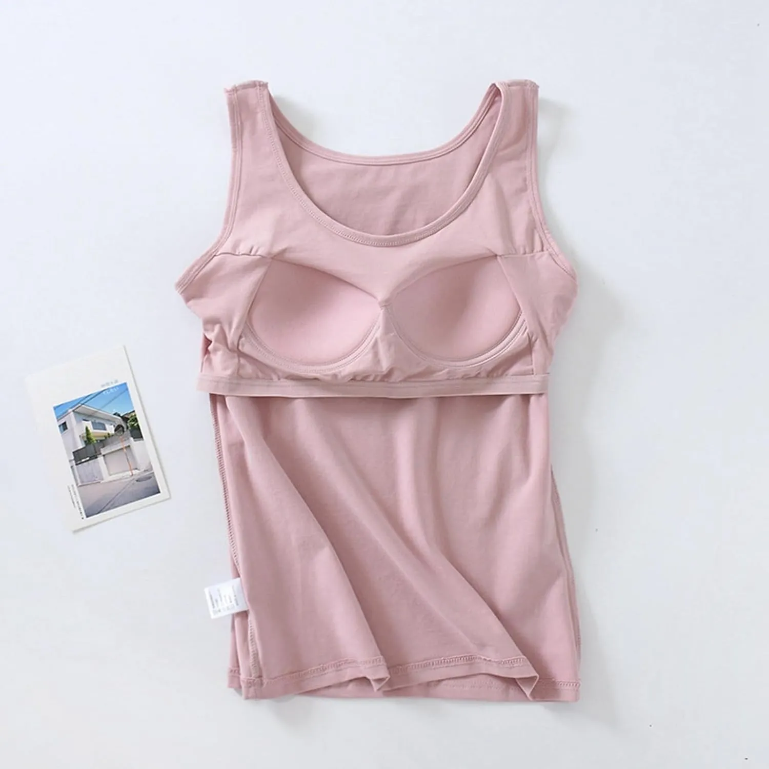 Camisole Tops for Women Cotton Racerback Breathable Tank Top Wtih Shelf Bra Workout Yoga Shirt