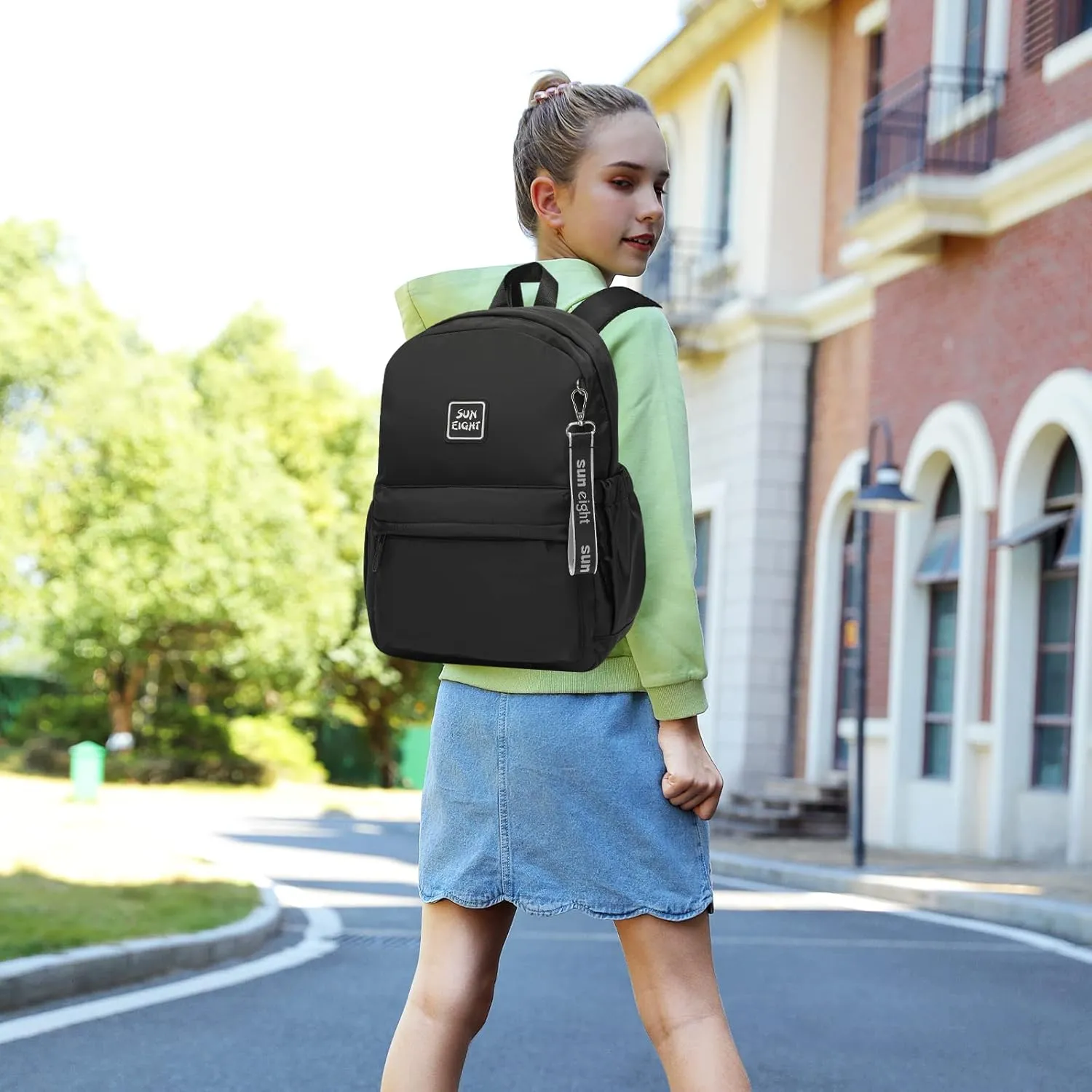CaranY Kids Backpack Girls and Boys Large Space Waterproof Classic School Backpack Light Weight Medium Size Multi-pocket Black Toddler Backpack Suitable For 3 To 13 Years old