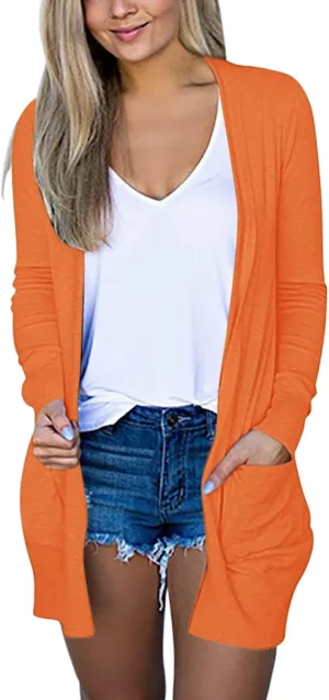 Cardigan Sweaters for Women Trendy Open Front Lightweight Jackets Tops Fall Fashion 2024 Shirts Loose Outwear