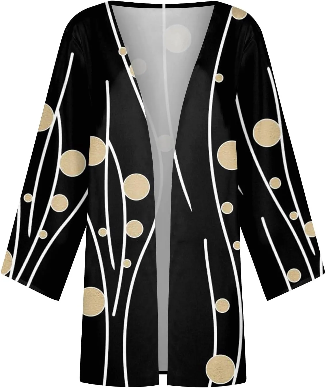 Cardigans for Women 2025 Retro Print 3/4 Sleeve Cardigans Lightweight Blouse Tops Coat Casual Duster Jackets