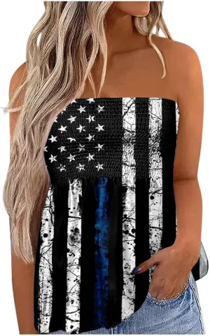 Cdiecer Tube Tops for Women Off Shoulder Tops Strapless Tank Top Bandeau Sleeveless Shirts Summer Vacation Tube Tops
