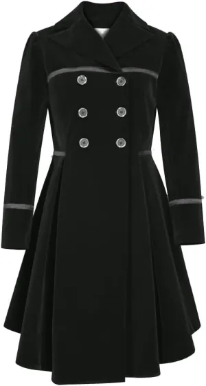 CHIC STAR Womens Velvet Trims Trench Jacket