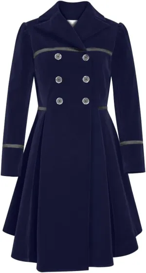CHIC STAR Womens Velvet Trims Trench Jacket