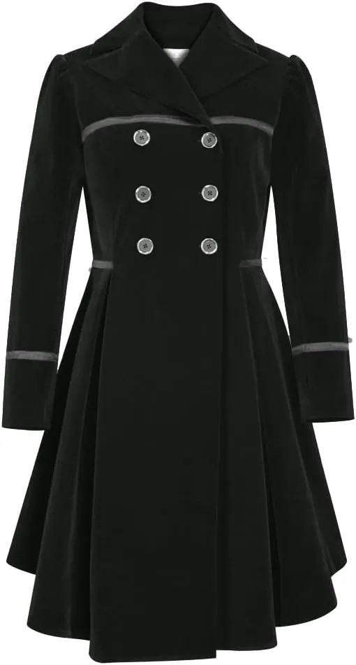 CHIC STAR Womens Velvet Trims Trench Jacket