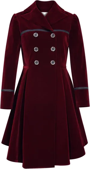 CHIC STAR Womens Velvet Trims Trench Jacket