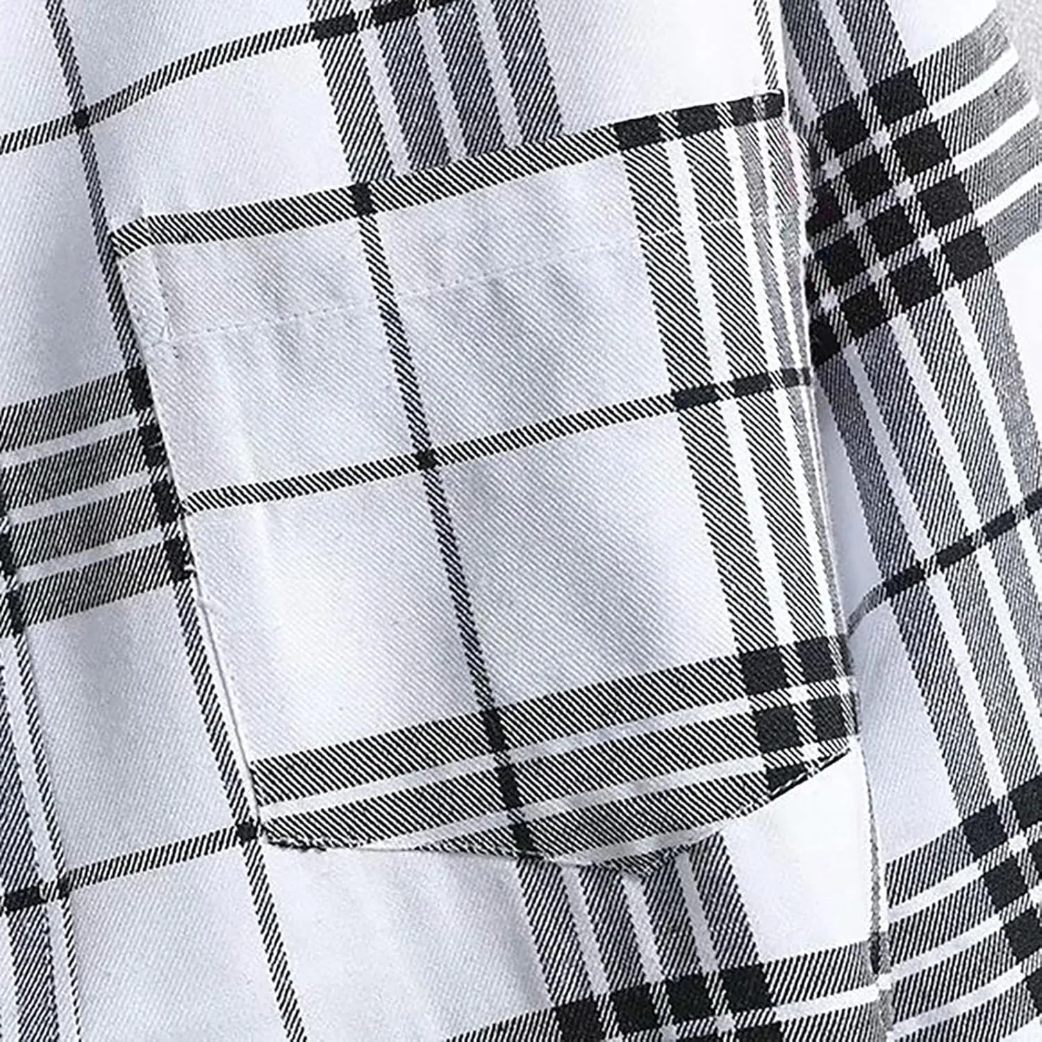 CRNTCEM Men's Regular-Fit Short-Sleeve Plaid Shirt Button Up Check Printed Casual Shirts Lightweight Buffalo Gingham Shirt