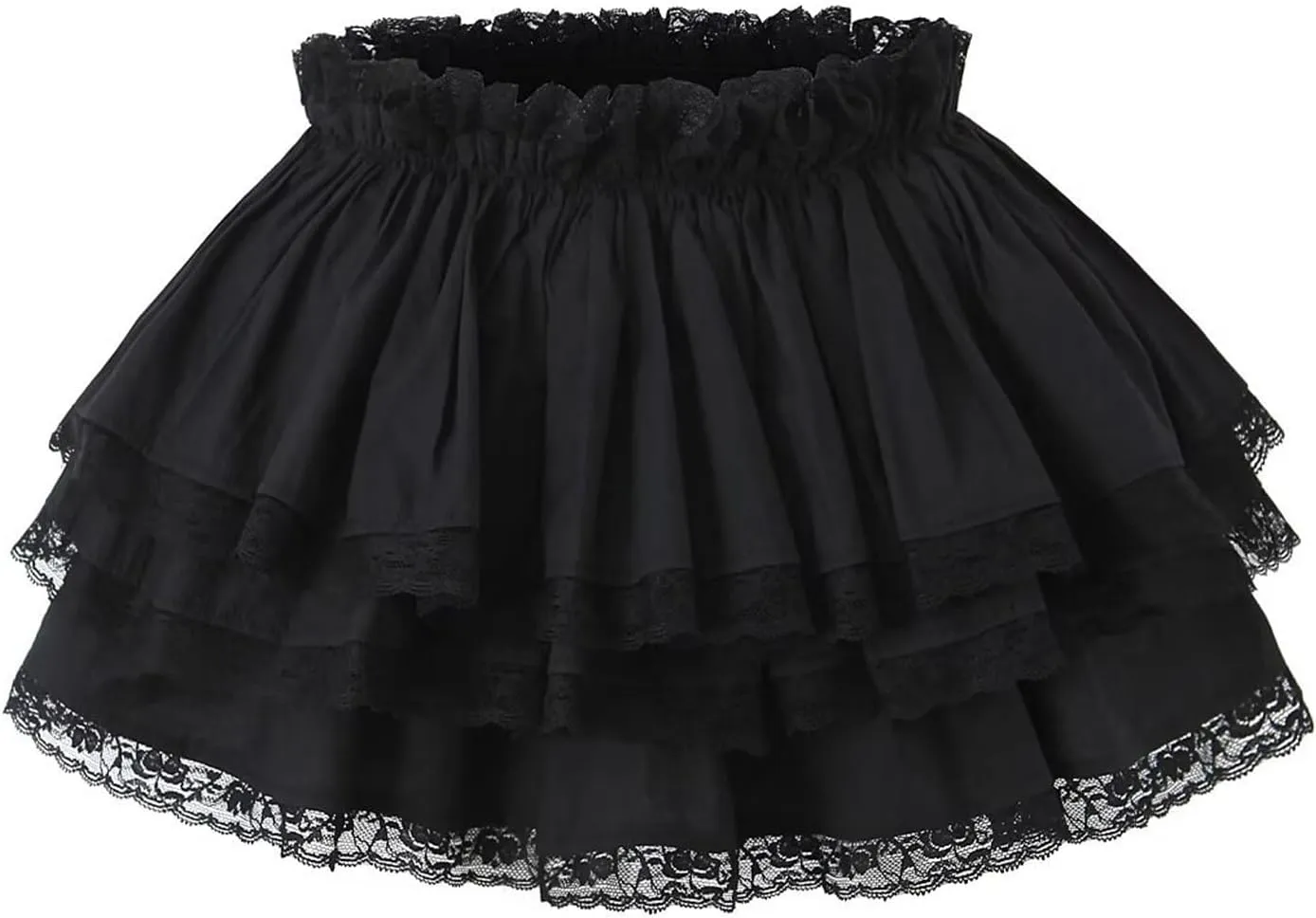 Cute Mini Lace Skirts for Women Pleated Skirt Layered Lace Trim Half Slips A-Line Puffy Flowy Party Skirt
