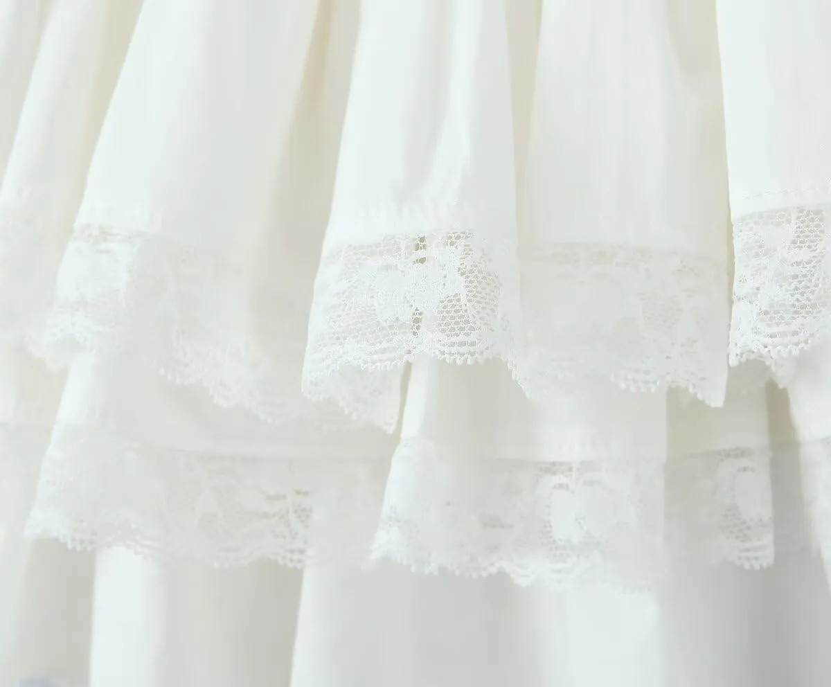 Cute Mini Lace Skirts for Women Pleated Skirt Layered Lace Trim Half Slips A-Line Puffy Flowy Party Skirt