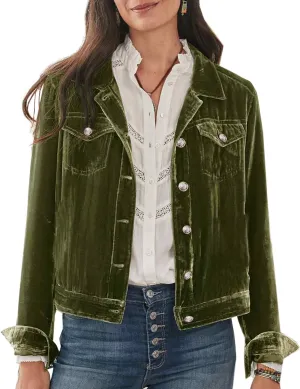 futurino Women's Solid Long Sleeve Velvet Jacket Cardigan Coat with Pocket Coat Future Women's Solid Long Sleeve Velvet