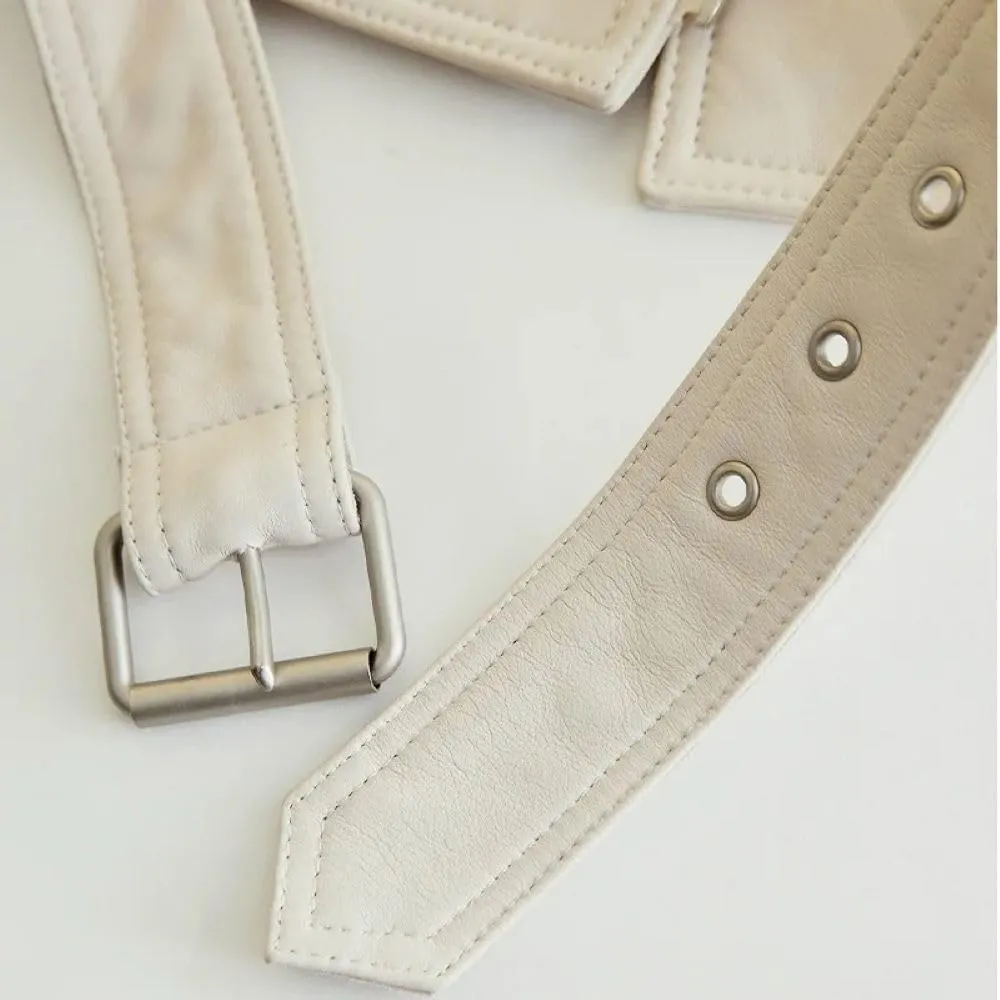 Genuine Sheepskin Leather Fashionable Moto Biker Zipper Streetwear White Coat Jacket for Women