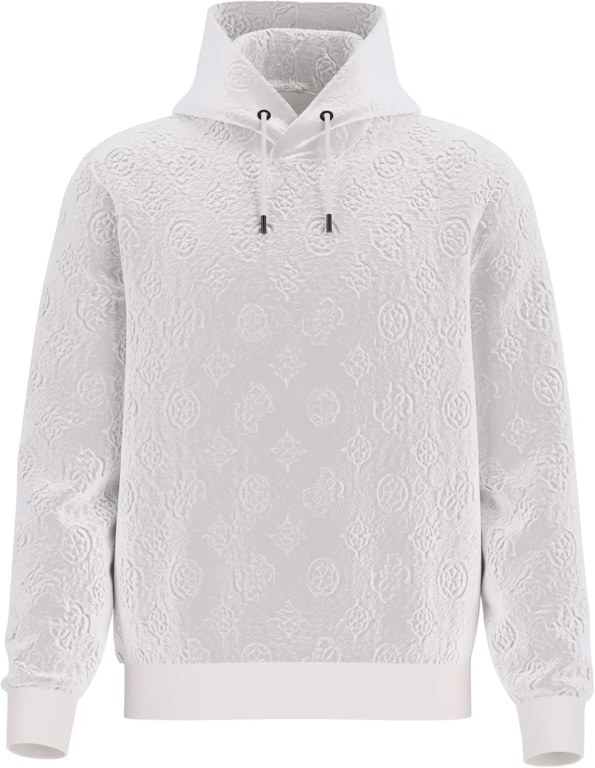 GUESS Men's Embossed Bonded Velvet Hoodie