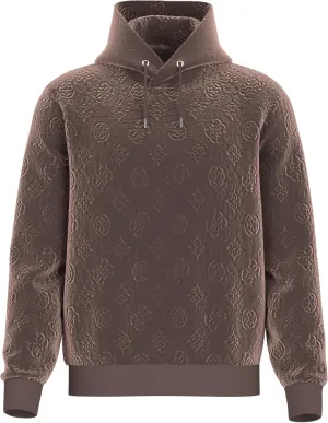 GUESS Men's Embossed Bonded Velvet Hoodie