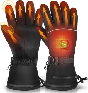 Heated Gloves 8H Working Hours Rechargeable Lithium Battery 3 Temperature Settings Electric Heat Resistant Gloves for Men Women for Sports Outdoor Climbing Hiking Skiing Winter Handwarmer
