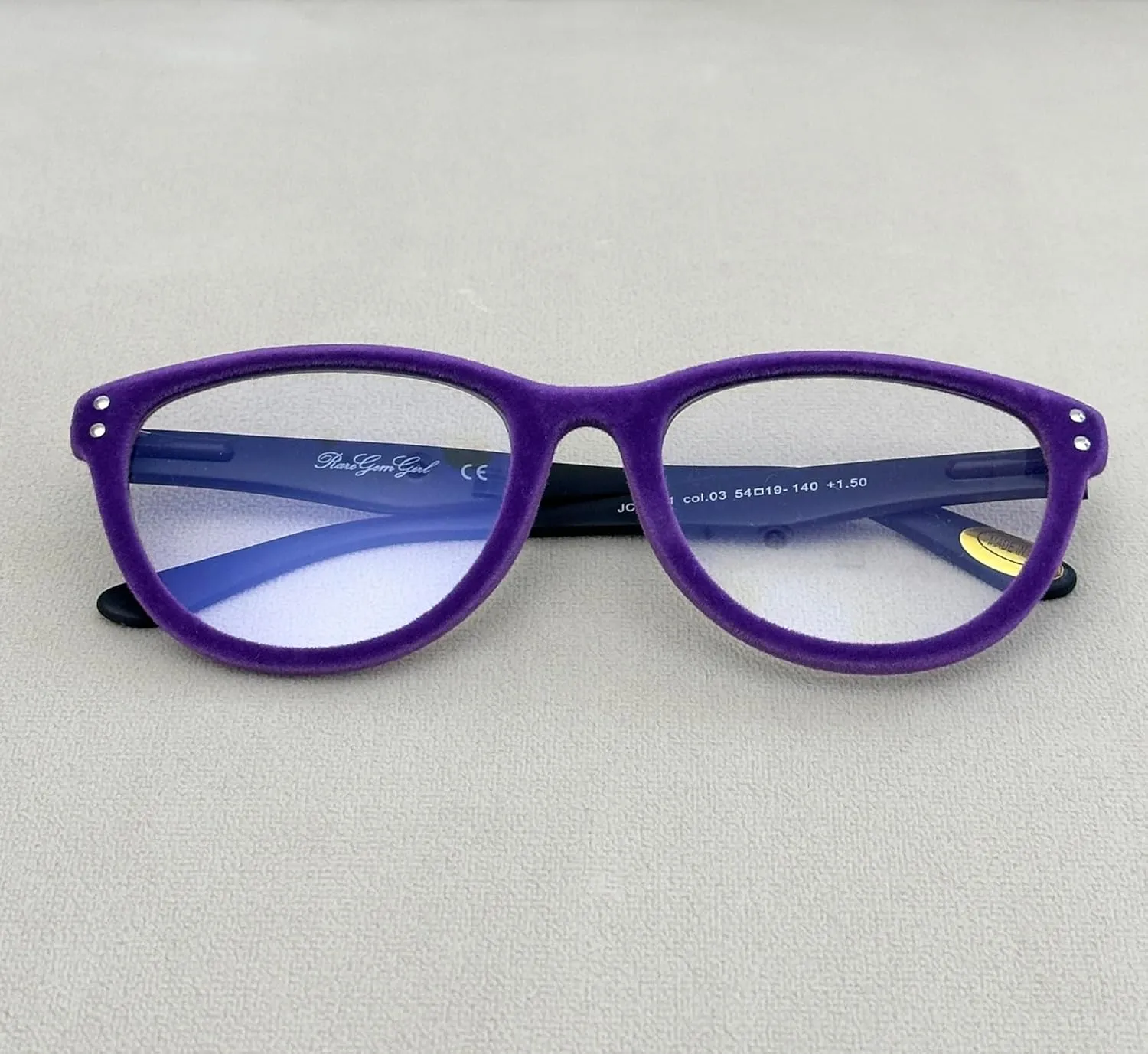 Hypoallergenic Velvet Rimmed, Blue Light Blocking Cat Eye Reading Glasses