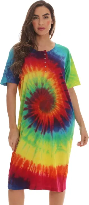 Just Love Short Sleeve Tie Dye Nightgown for Women