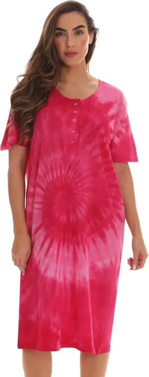 Just Love Short Sleeve Tie Dye Nightgown for Women
