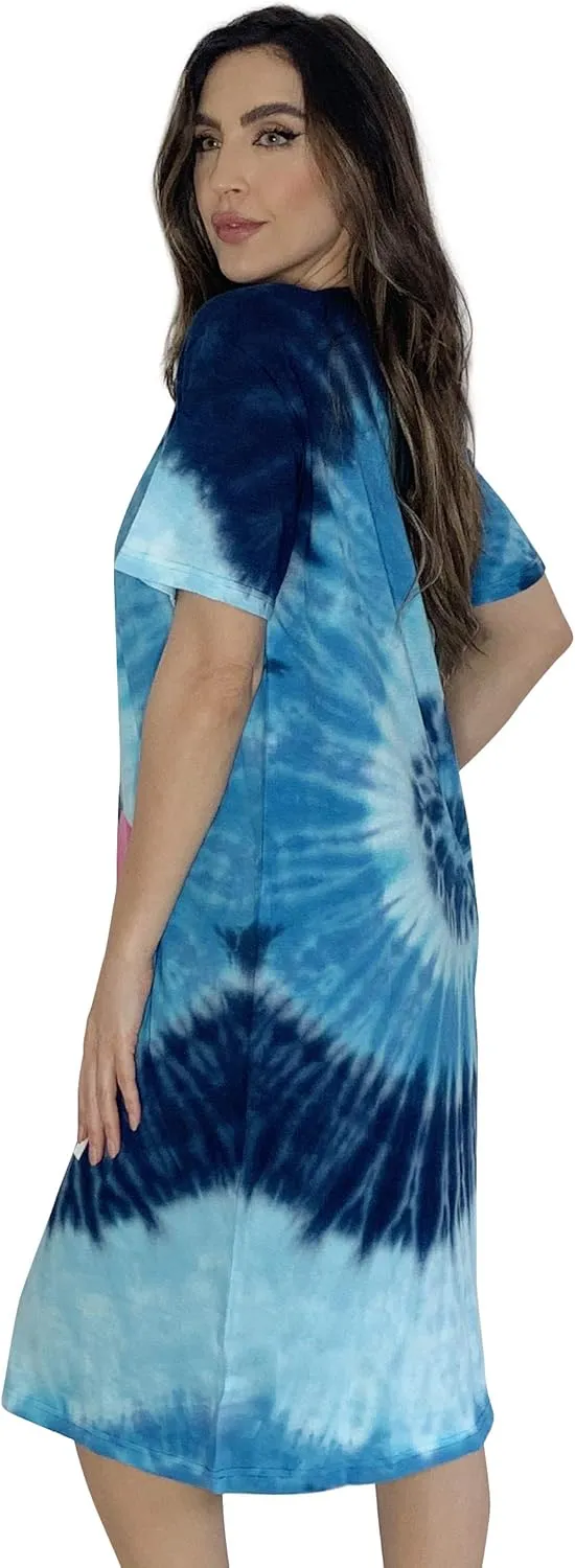 Just Love Short Sleeve Tie Dye Nightgown for Women