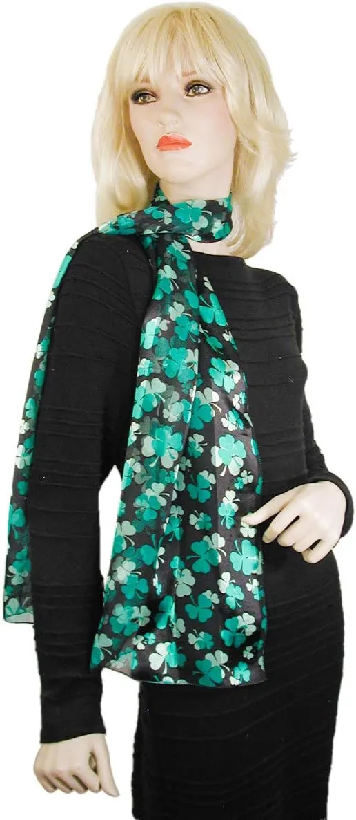 Light and Bright Shamrock Scarves for St Patrick's Day Lightweight and Silky