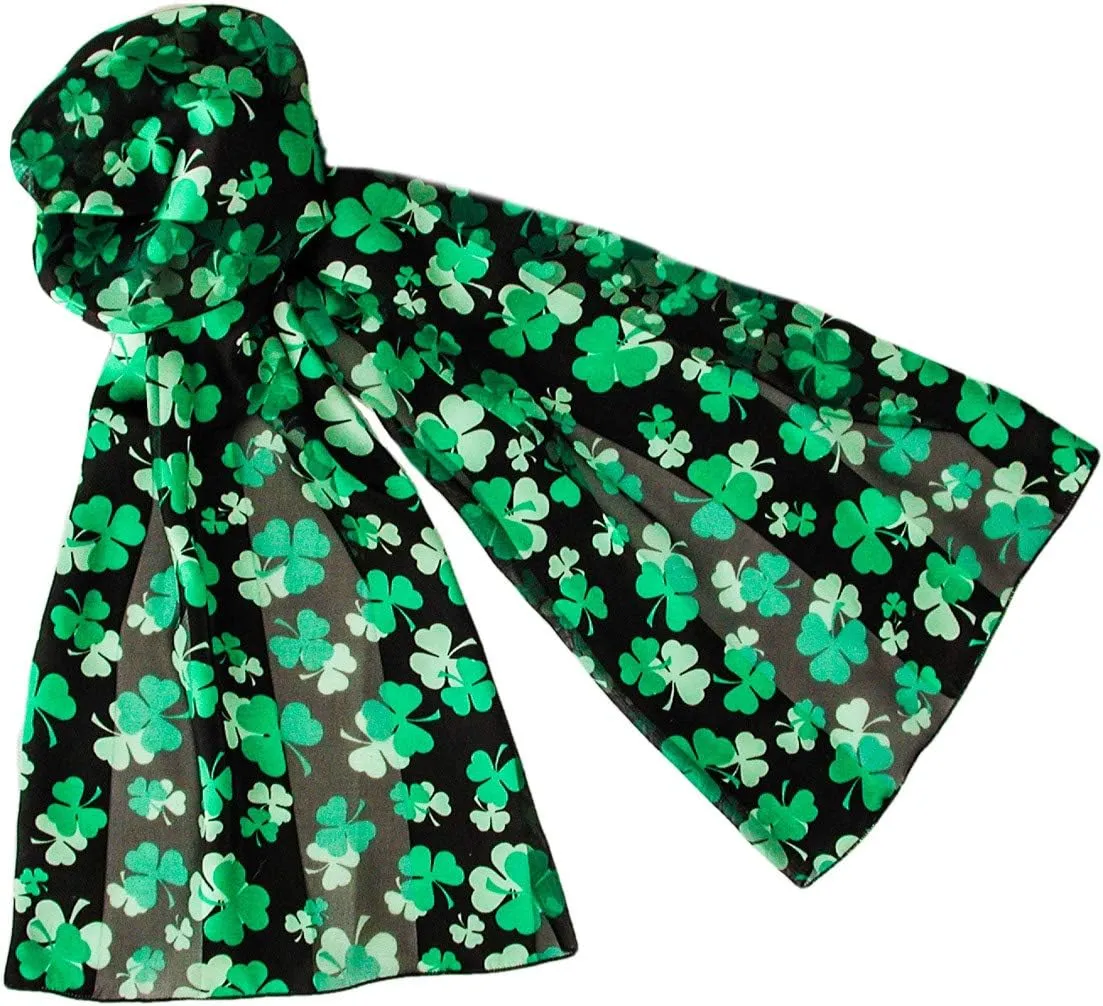Light and Bright Shamrock Scarves for St Patrick's Day Lightweight and Silky
