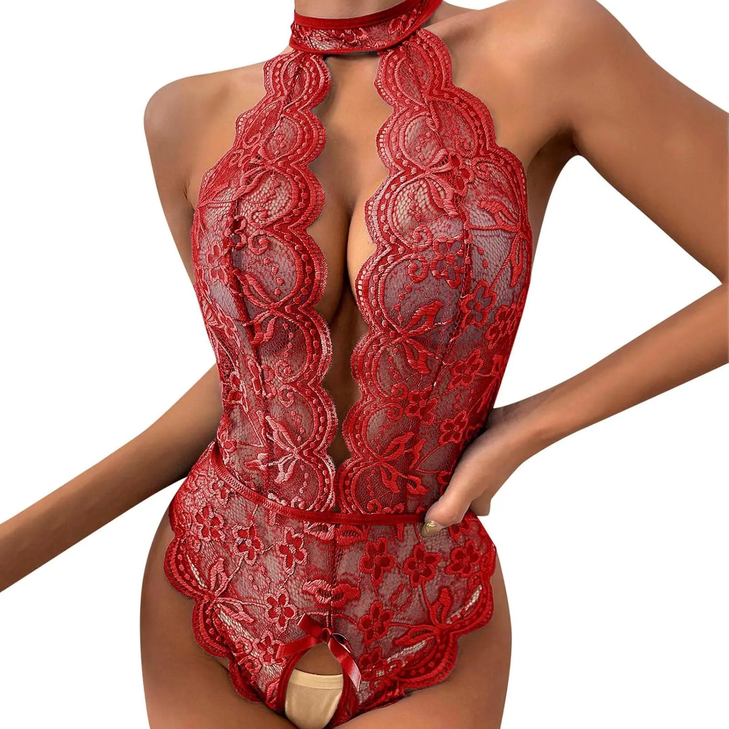 Lingerie Sets for Women Sexy Snap Crotch Sexy Mesh Teddy Bodysuit Bridal Lingerie Hollow Out Wicked