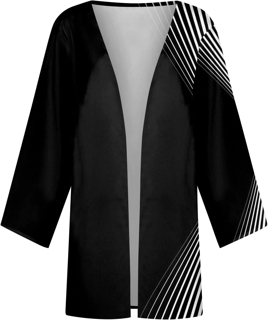 Long Sleeve Kimono for Womens Retro Print Casual Duster Blouse Tops Coat 3/4 Sleeve Jackets Lightweight Cardigans
