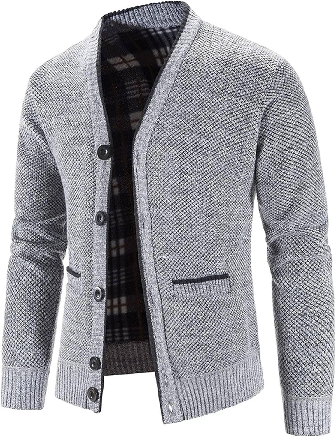 Men's Casual Cardigan Sweater Jacket Long Sleeve V Neck Button Down Mens Knitwear with Pockets Fall Winter Casual Top