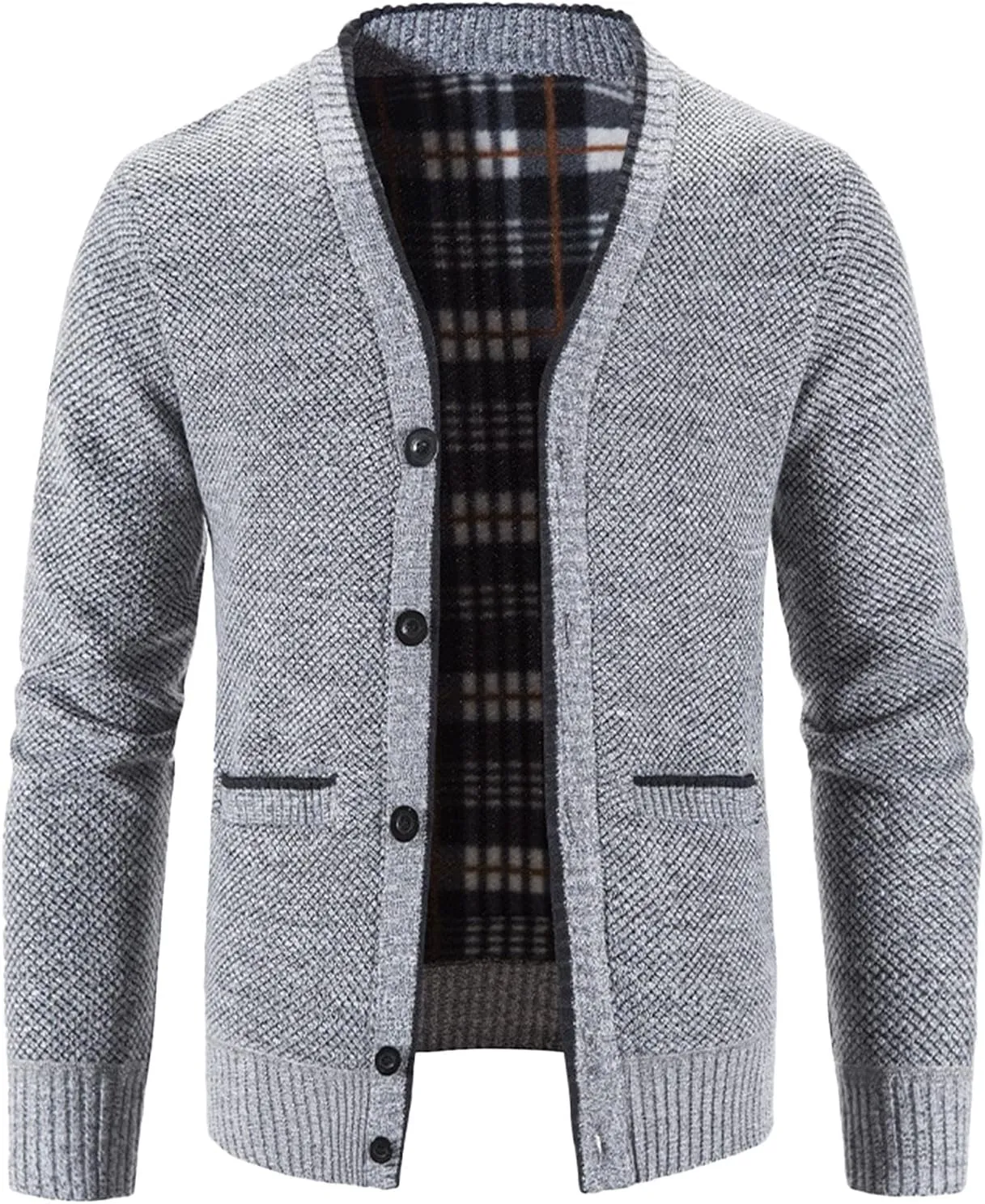 Men's Casual Cardigan Sweater Jacket Long Sleeve V Neck Button Down Mens Knitwear with Pockets Fall Winter Casual Top