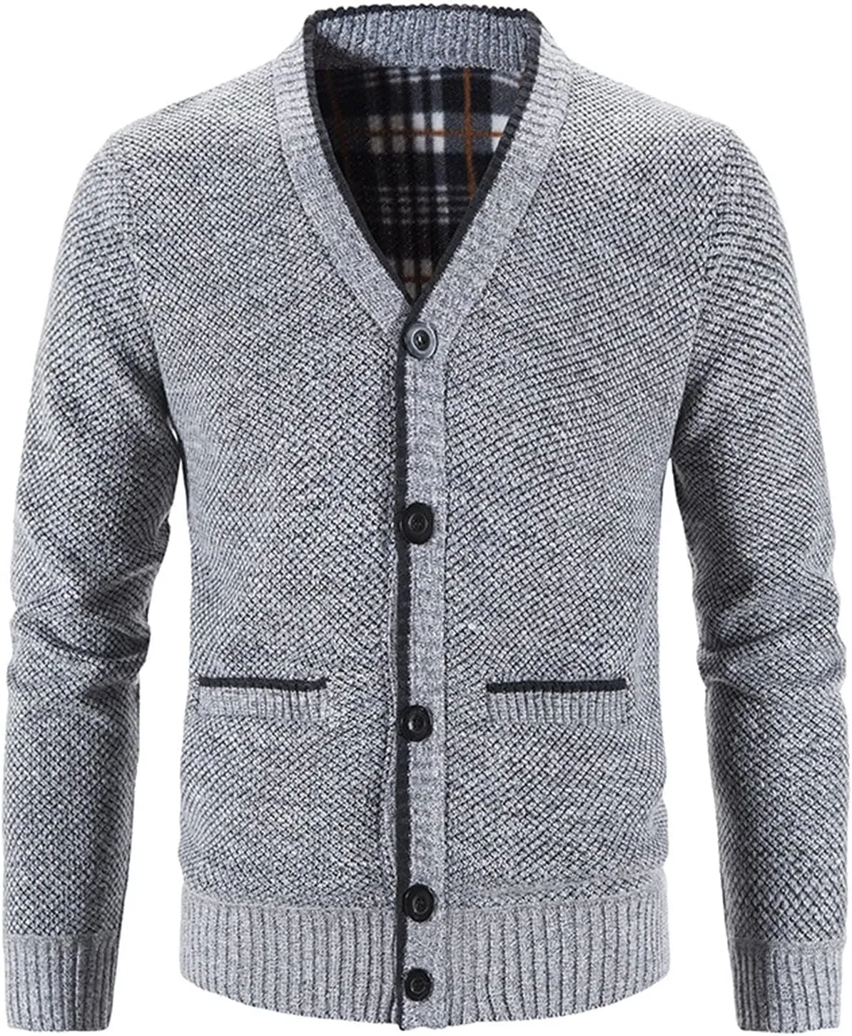 Men's Casual Cardigan Sweater Jacket Long Sleeve V Neck Button Down Mens Knitwear with Pockets Fall Winter Casual Top