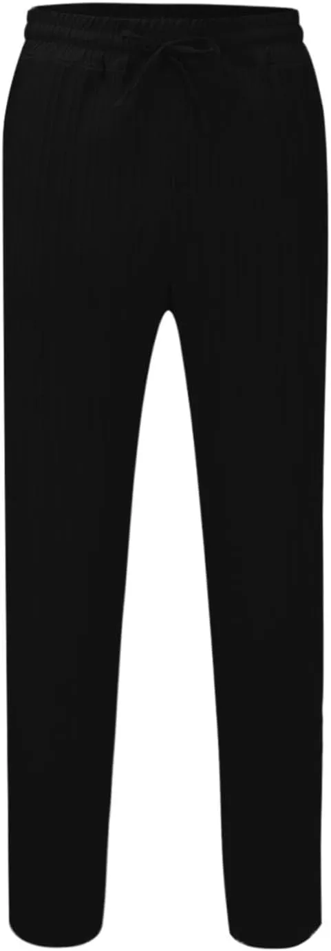 Mens Linen Cotton Yoga Casual Pants Summer Drawstring Elastic Waist Beach Trousers Loose Lounge Jogger Sweatpants
