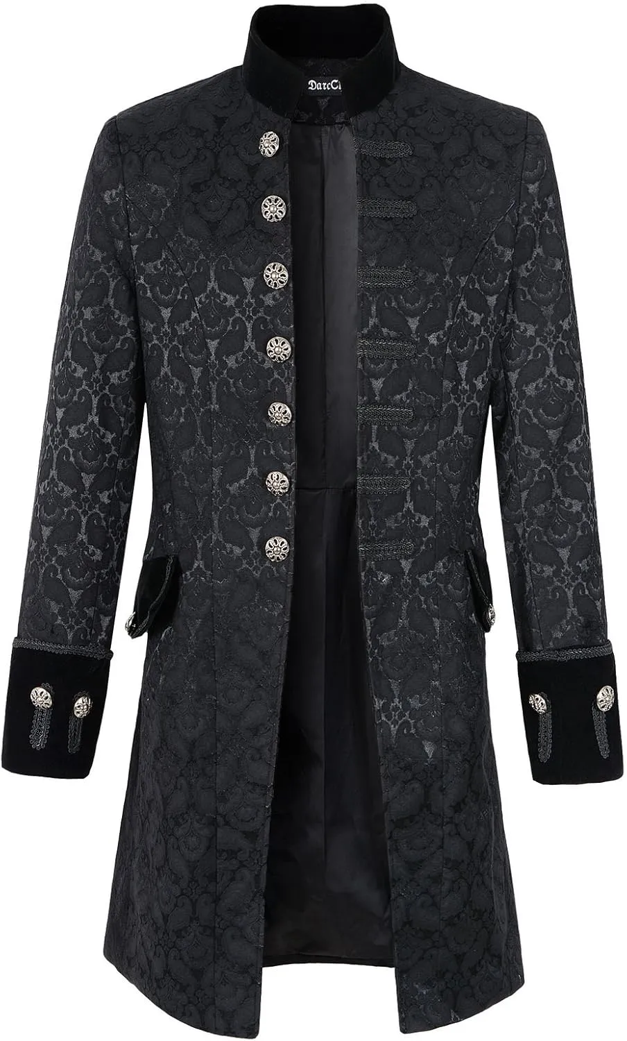 Mens Velvet Goth Steampunk Victorian Frock Coat