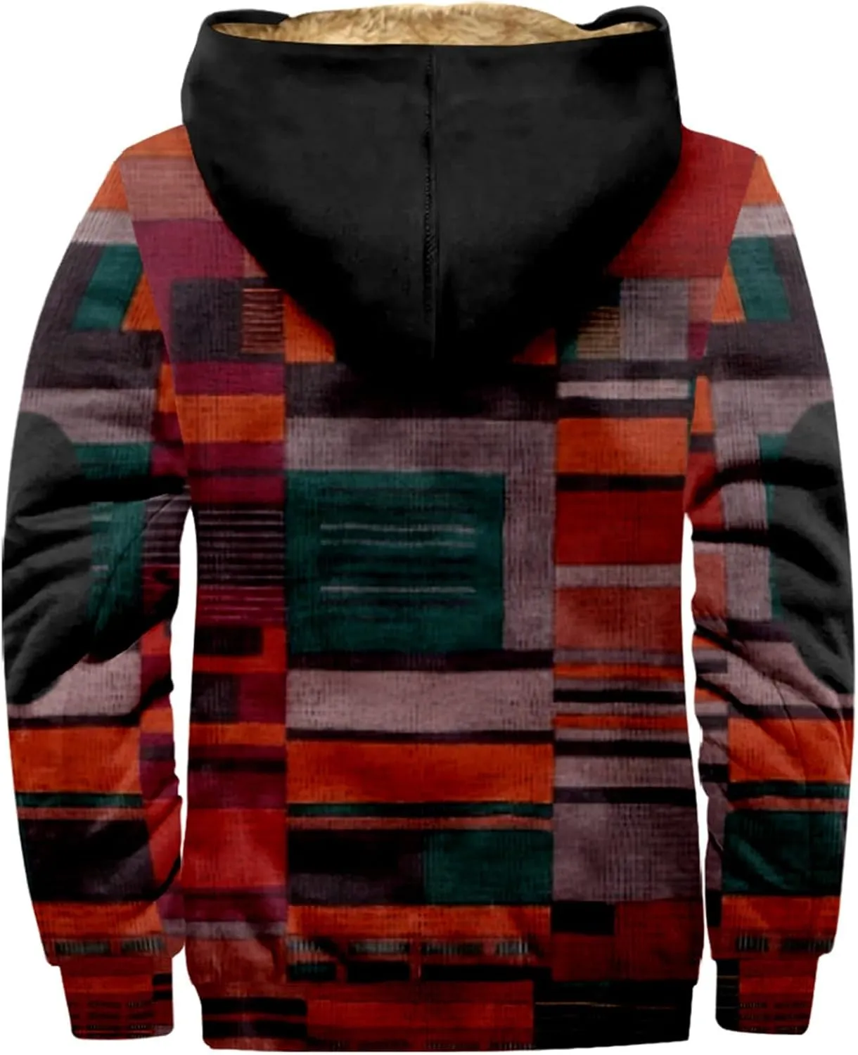 Mens Vintage Fleece Jacket Sherpa Lined Winter Coats Fall Winter Over Outerwear Windproof Casual Hoodies Plus Size
