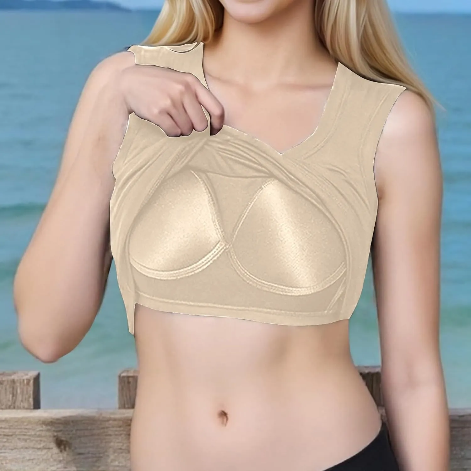 Nursing Tank Tops for Breastfeeding Crew Neck Sleeveless Maternity Tank Tops Sports Bras Workout Pregnancy Crop Tops